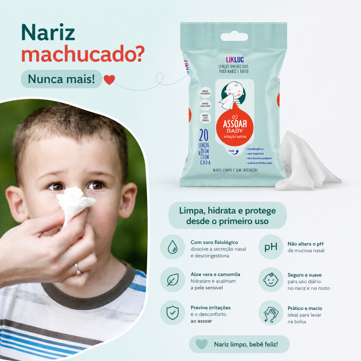 Lenço Umedecido Hipoalergênico para Bebê - Assoar Baby