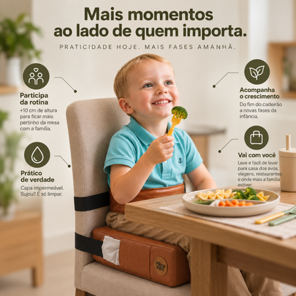 Assento de Alimentação e Elevação Quadrado Infantil - Caramelo